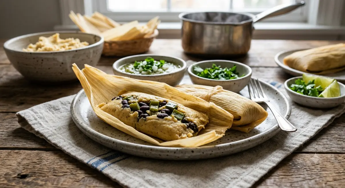 Vegan Tamales (Beans & Poblano)